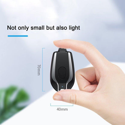 1500mAh Mini Power Emergency Pod Keychain Charger With Type-C Ultra-Compact Mini Battery Pack Fast Charging Backup Power Bank - TrendLifted