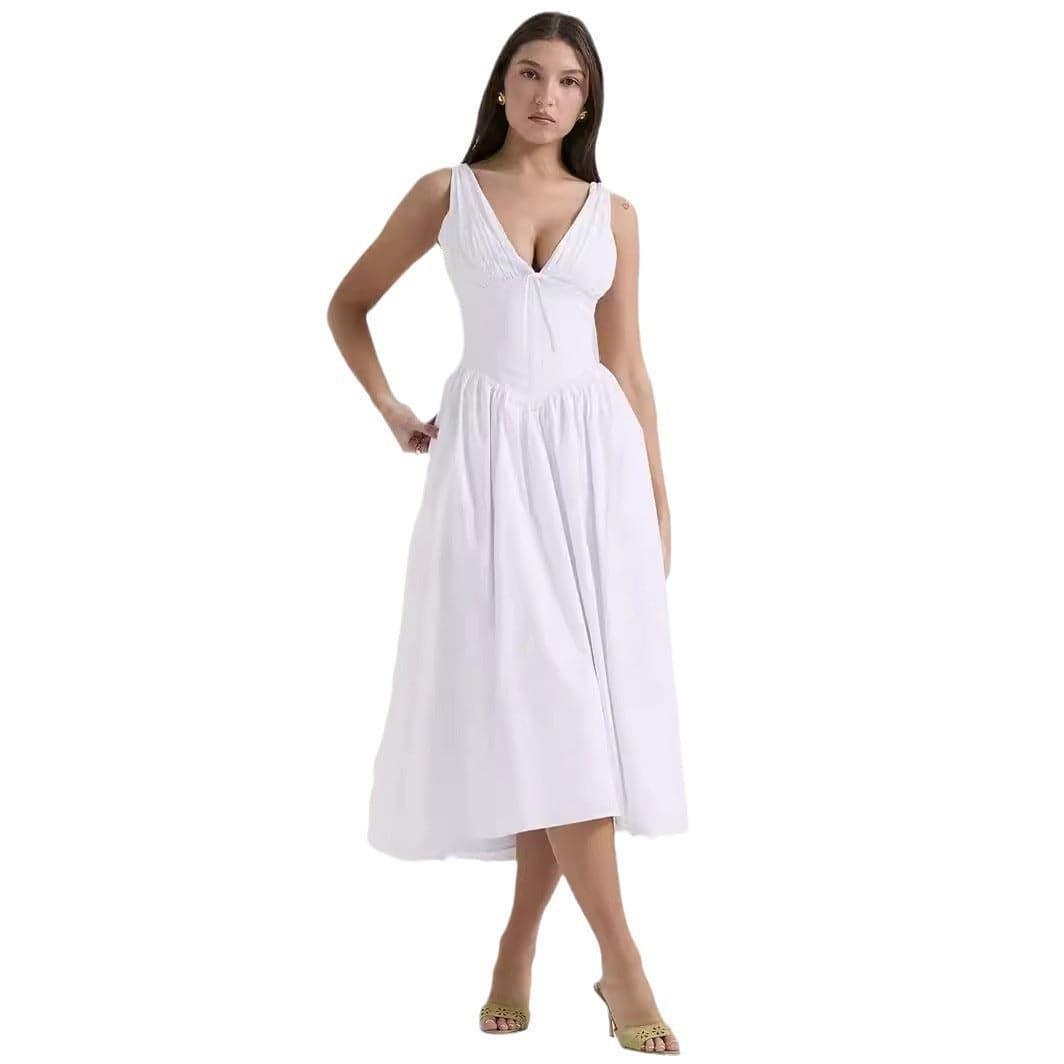 Women's Summer French Seaside Vacation Waist-tight Temperament Long Dress - TrendLifted