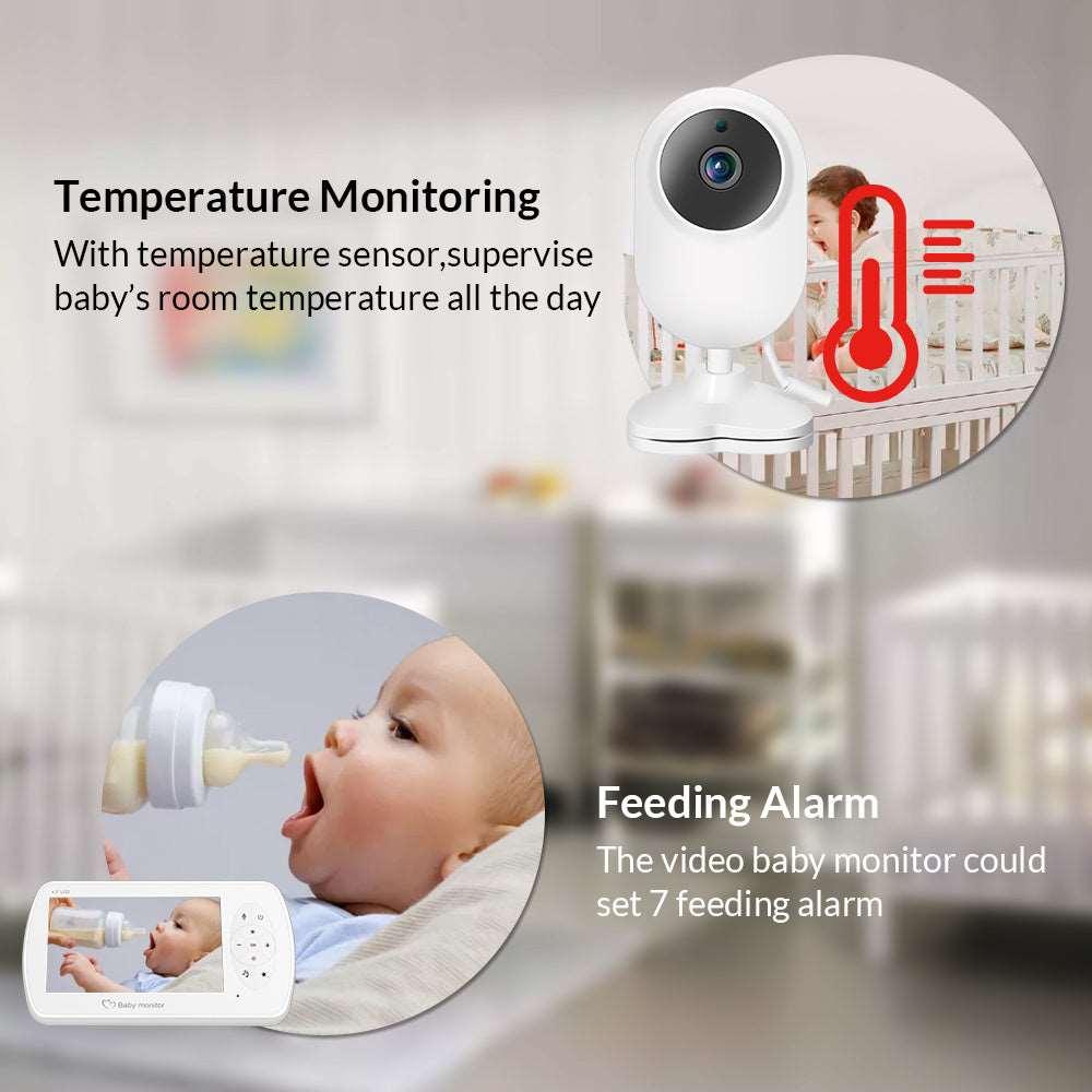 4.3 Inch Smart Baby Monitor with 1080P Camera, VOX Function, Lullabies & Crying Alarm