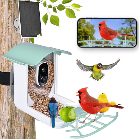 Outdoor Waterproof Solar Charging Video Bird Feeder - Intelligent AI Feeder for Birds with VicoHome App