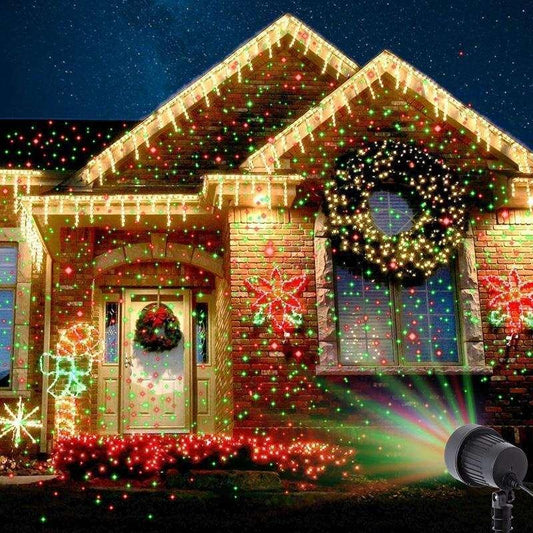 Christmas Laser Projector Lights – Waterproof Red & Green Starry Sky Effect, Automatic Timer, CE Certified