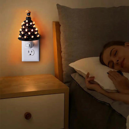 Christmas Tree Mini Night Lights | Colorful Flashing Indoor Atmosphere Lights | Plug-in Christmas Decor Lamp for Bedrooms & Holiday Props