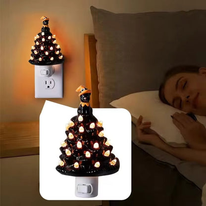 Christmas Tree Mini Night Lights | Colorful Flashing Indoor Atmosphere Lights | Plug-in Christmas Decor Lamp for Bedrooms & Holiday Props