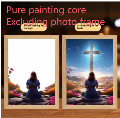 Jesus LED Light Painting - Stunning Home Decoration Night Light with Artistic LED Technology | Perfect Christmas Gift