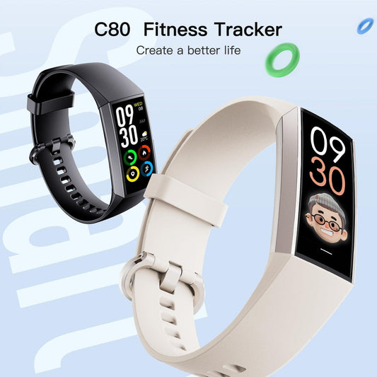 C80 Smart AMOLED Screen Power Heart Rate Blood Oxygen Monitoring Bracelet - TrendLifted