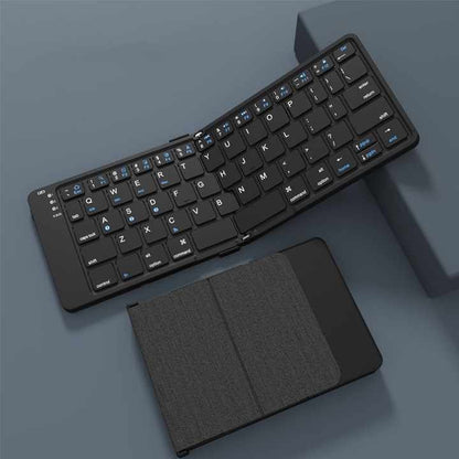 Ultra-Portable Foldable Bluetooth Keyboard with Magnetic Stand – Aluminum Alloy Rechargeable Mini Keyboard for Tablets, iPads, and Smartphones