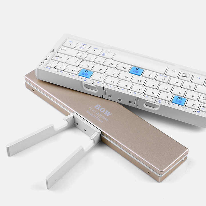 Ultra-Portable Foldable Bluetooth Keyboard with Magnetic Stand – Aluminum Alloy Rechargeable Mini Keyboard for Tablets, iPads, and Smartphones